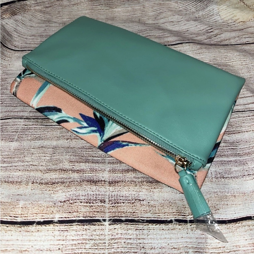 Rachel Pally Reversible Clutch Paradise Palm Frond Hawaiian NEW